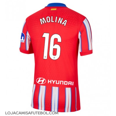 Camisa de Futebol Atletico Madrid Nahuel Molina #16 Equipamento Principal 2024-25 Manga Curta Camisa de Futebol Atletico Madrid Nahuel Molina #16 Equipamento Principal 2024-25 Manga Curta
